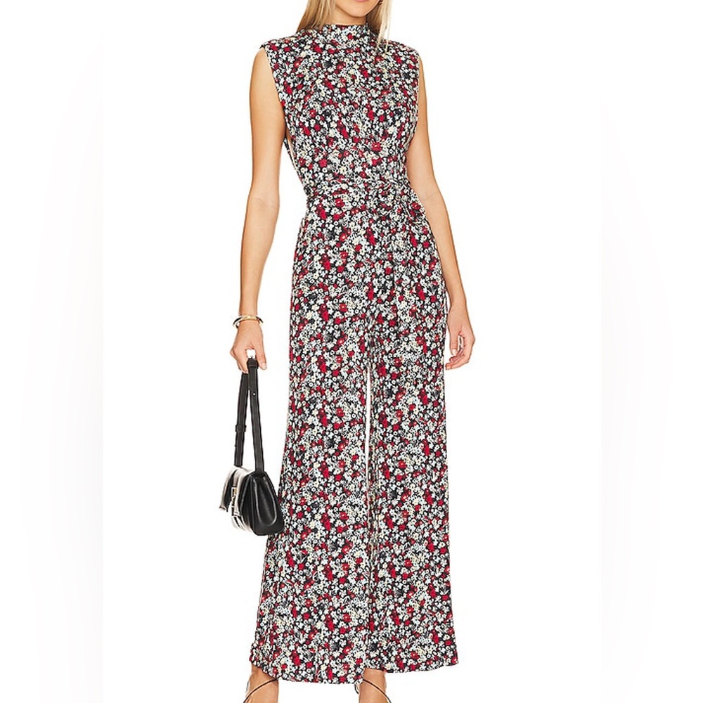 NWT Free People Multicolor Floral Vibe Check One Piece Ditsy Jumpsuit Size Large